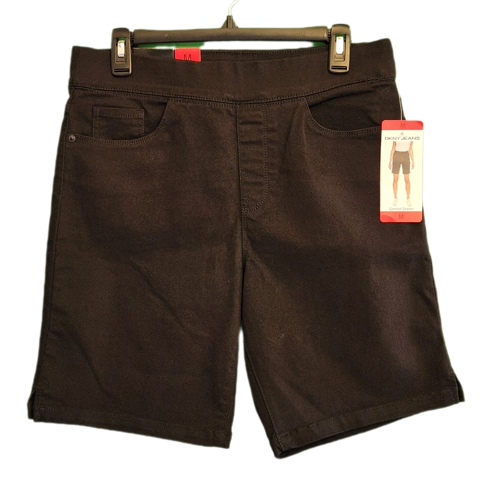 NWT DKNY Black Stretch Shorts (Medium) - Picture 2 of 6